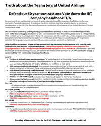 Defend our 50 year contract Vote down the teamsters company handbook